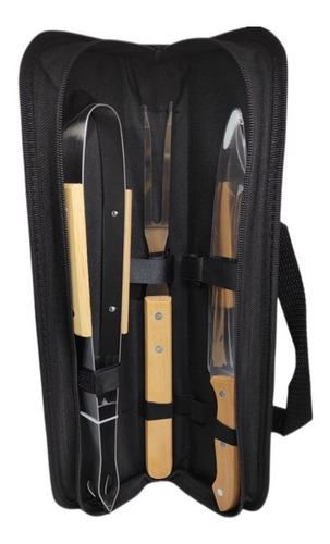 Set Asador 3 Piezas Con Estuche Transportador