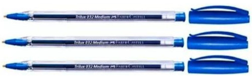 Boligrafo Faber Castell Trilux Azul Pack X 3 Lapiceras 