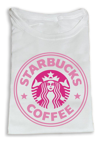 Camiseta Estampada Starbuks Coffe Rosado