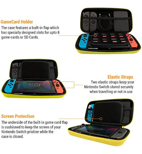 Estuche De Viaje Para Nintendo Switch Protector Amarillo