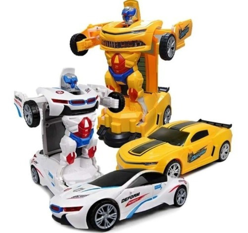 Carrinho Camaro Transformers Vira Robô Luz Som Bate Volta F Cor Camaro Amarelo