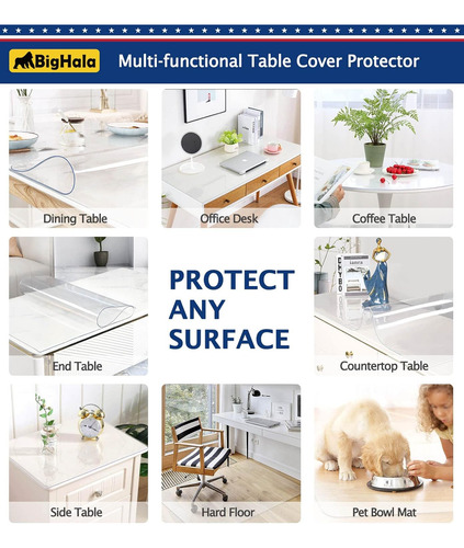 Protector P/mesa Bighala, Transparente, Pvc, Rectangular