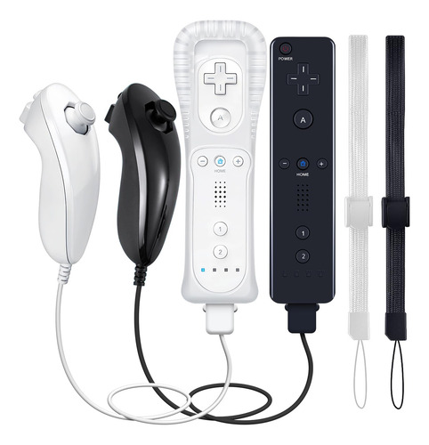 Controle Remoto Com Nunchuck Para Wii Controller, Pacote Com