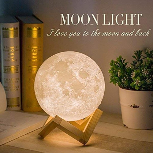 Lámpara De Mesa Con Forma De Luna De Luz Nocturna Para Niños