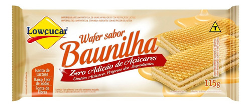 Wafer Lowçucar Zero Adição De Açúcares Sabor Baunilha   115g