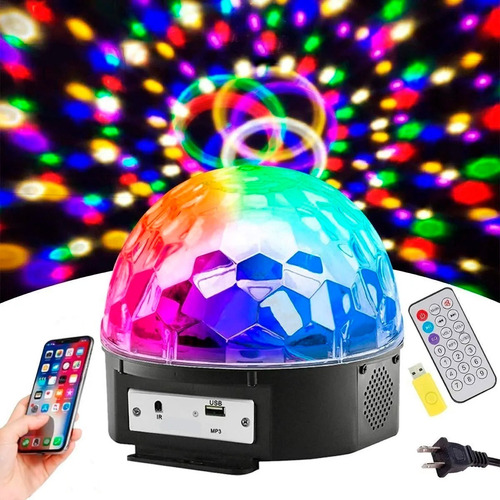 Imagen 2 de 9 de Media Esfera Bola Luces Audioritmicas Led Rgb Usb Boliche Dj