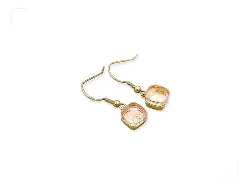 Aretes Titanio 18k Gold Swarovski Honey Facetado Nudo