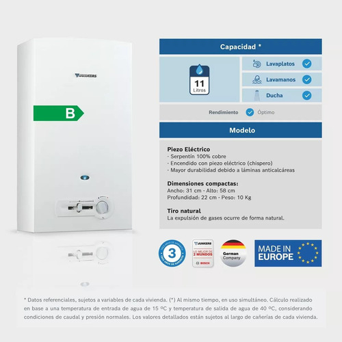 Calefon Junkers Chispero G.n. 11 L. W11-2 P23