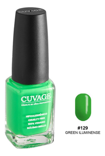 Esmaltes De Uñas Tradicional Sin Tacc Cuvage Pro Keratine Color #129 Green luminense
