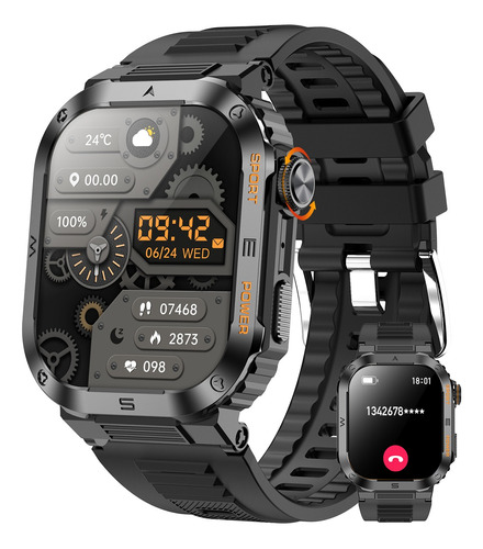 Reloj Inteligente Hombre Militar Impermeable Bluetooth Call