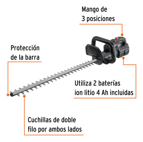 Cortasetos Inalámbrico, 40 V, Truper Max 102490