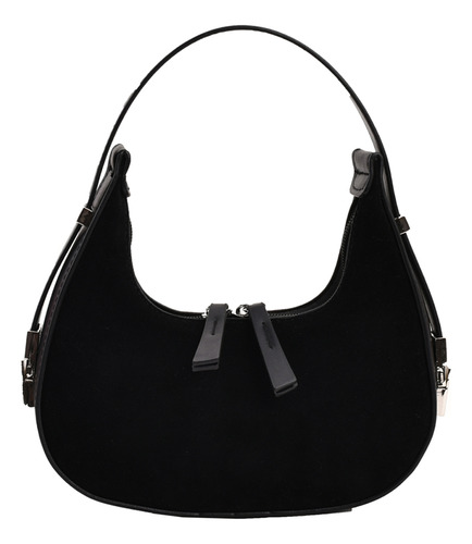 Bolso De Gamuza Con Forma De Media Luna Para Mujer, Casual,