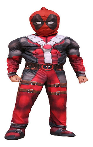 Fwefww Halloween Deadpool Cos Deluxe Muscle Costume Niños