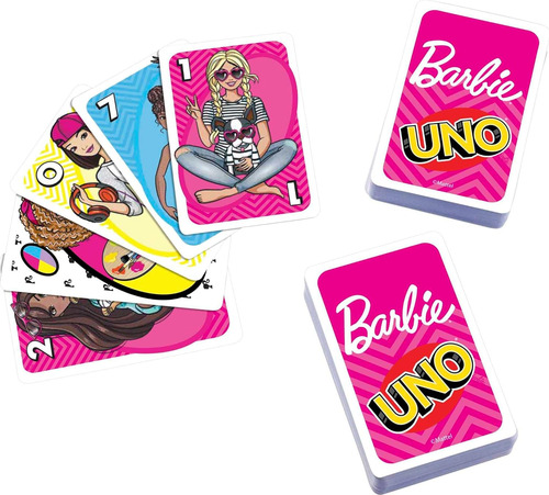 Barbie Juego De Cartas Uno Para Noche Familiar, Juego De Vij