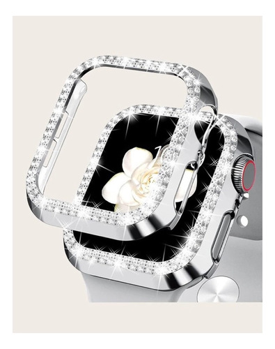 Funda Para Apple Watch 38 Mm Con Diamante Imitación Plateado