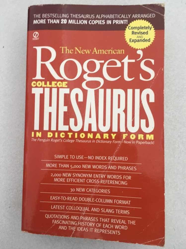 The New American Rogets College Thesaurus In Dictionary Fro