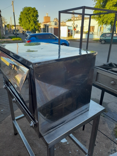 Imagen 4 de 8 de Horno A Gas Para 2 Bandejas De 60x40 En Acero Inox Nuevo Ok.