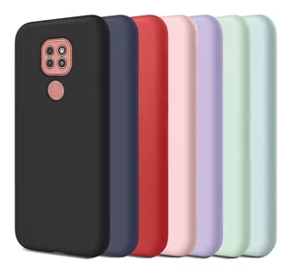 Silicone Case + Vidrio Templado Para Moto G9 Play / E7 Plus