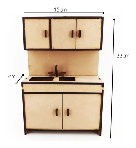 Imagen 2 de 10 de Mesada C/ Alacena Muebles Muñecas Barbie Armado! Cod Mbu-059