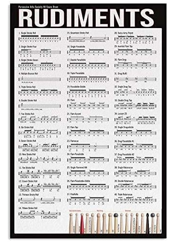 King Print Drum Rudiments Poster Drum Poster Música Decorac