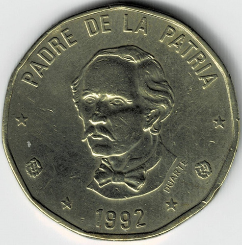 Moneda  República  Dominicana  1  Peso  1992  Muy  Buena