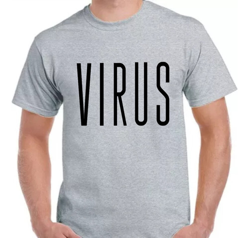 Remera Gris Sublimada Personalizada Virus