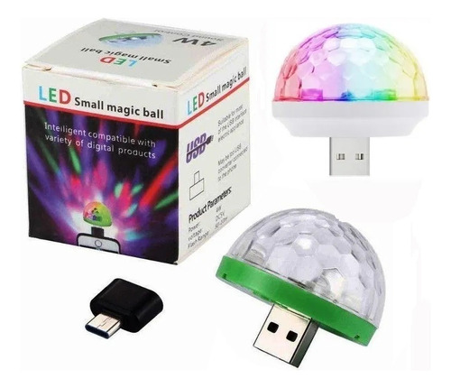 5 Luz Led Rgb Audiorítmica Bola Boliche Dj Usb Y P Celular  