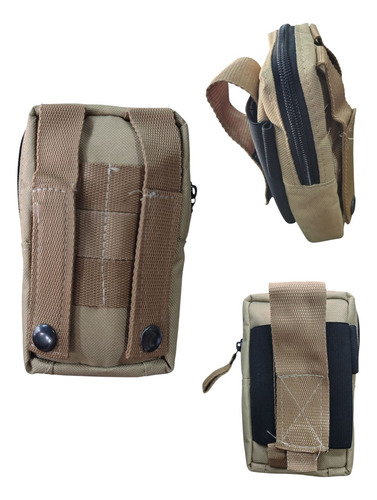 Pouch Porta Celular Tactico Con Sistema Molle Beige