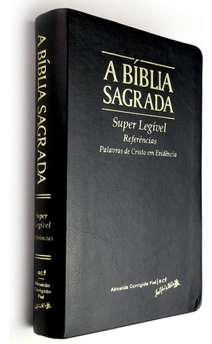 Bíblia Acf Letra Super Gigante Referência Luxo Preta Indice