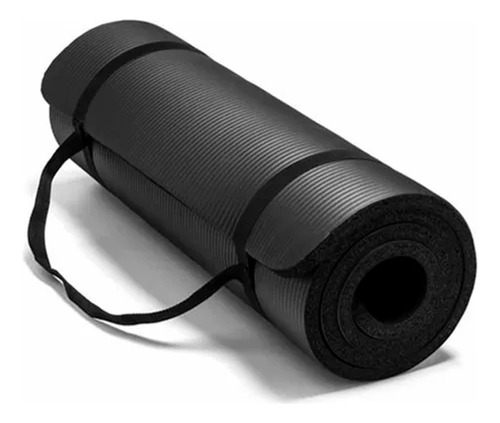 Mat 10 Mm Yoga Pilates Extra Grueso, Largo Color Negro