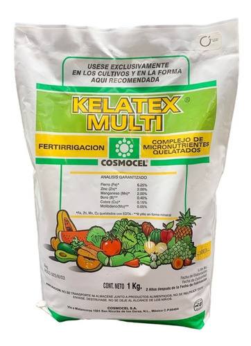 Kelatex Multi Micronutrientes Quelatados Fertirrigacion 1 Kg