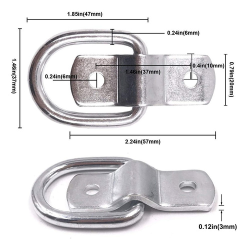 15pcs Anillos En Forma D 1/4 Anclaje Anclaje De Anclaje