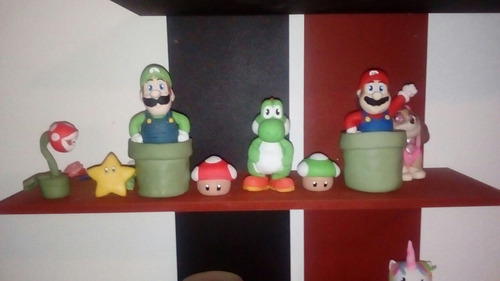 Muñecos De Mario Bros En Porcelana Fria Para Tortas