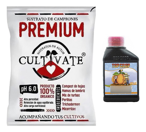 Sustrato Cultivate Premium 25lts Con Top Crop Bud 250ml