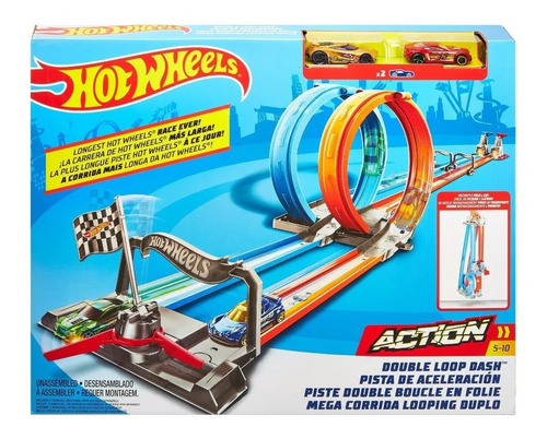 Pista Hot Wheels Sharkport Set Tiburon Cambiadores De Color 