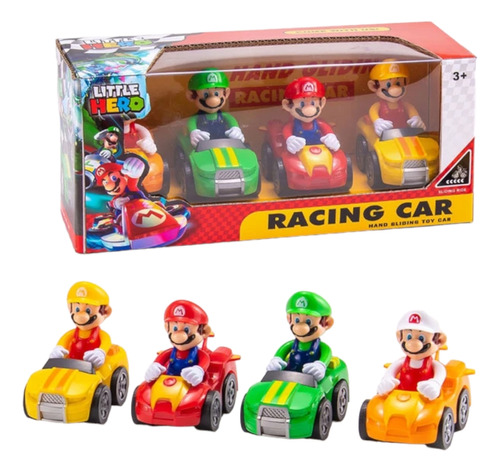 Carro Mario Kart Car Super Mario Bros Coleccion X 4 Juguete 