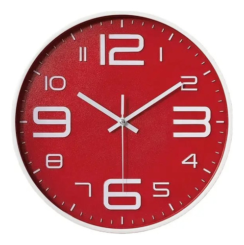 Reloj De Pared Para Sala Dormitorio B3 Silencioso Rojo