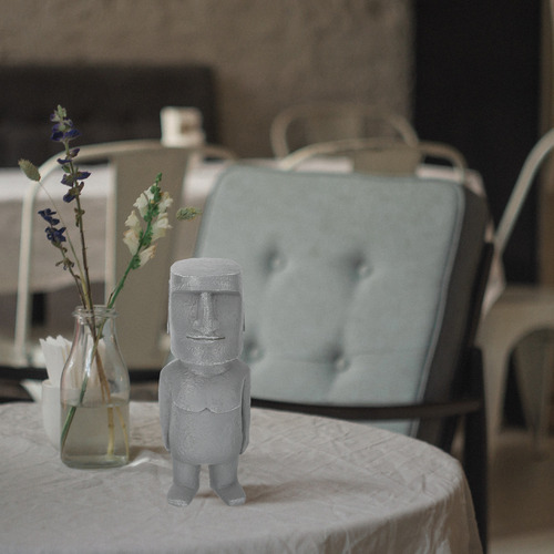 Dibujo Animado De Estatua De Piedra Con Decoración De Moai