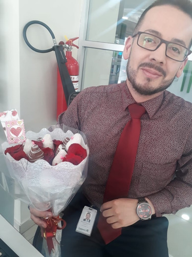 Imagen 6 de 8 de Arreglos Frutales Ramo Flores Fresas Chocolate Promocion