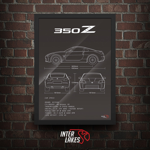 Quadro Nissan 350z - Poster Carro Interlakes