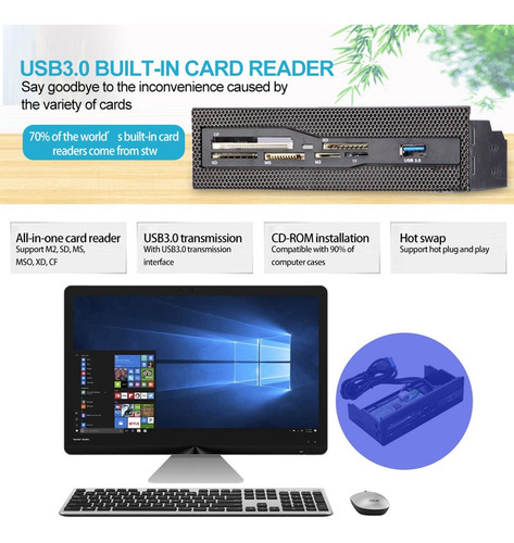 Pc Leitor De Cartão Interno Usb 3.0 Porta M2 Sd Ms Xd Cf Tf