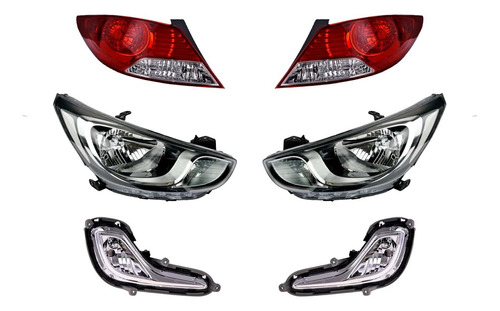 Kit 4 Faros + Calaveras Depo P/ Dodge Attitude 2012 A 2014