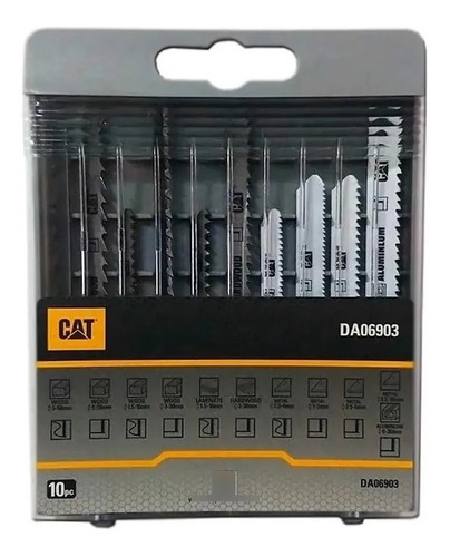 Imagen 1 de 3 de Kit 10 Hojas Sierra Caladora Madera Metal Caterpillar Cat