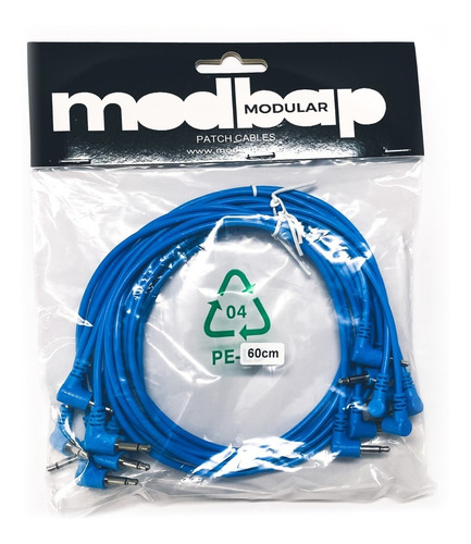 Pack 8 Cables Patch Azul Ángulo 60 Cm Modbap Modular