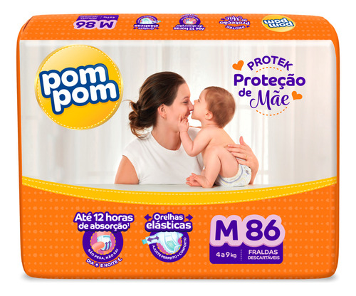 Fraldas Pom Pom Protek Proteção de Mãe M