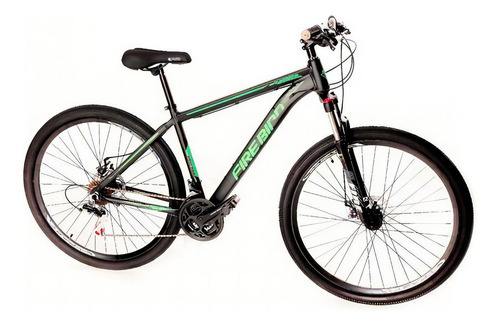 Bicicleta Mtb Firebird Cuadro De Aluminio R29 21v Shimano Horquilla Con Suspensión Regulable Con Bloqueo Negro/verde L