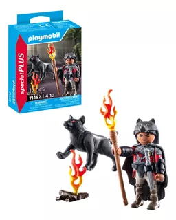 Figura Armable Playmobil Special Plus Guerrero Con Lobo 3+