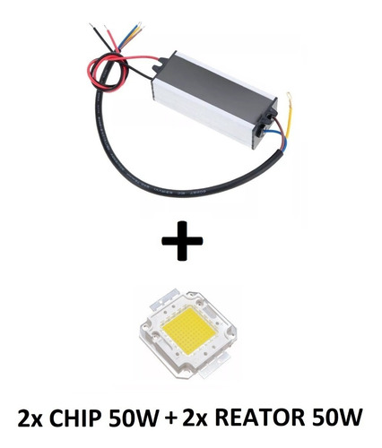 Kit 2 Chip + Reator Driver Led Reposição 50w 100w 150w 200w