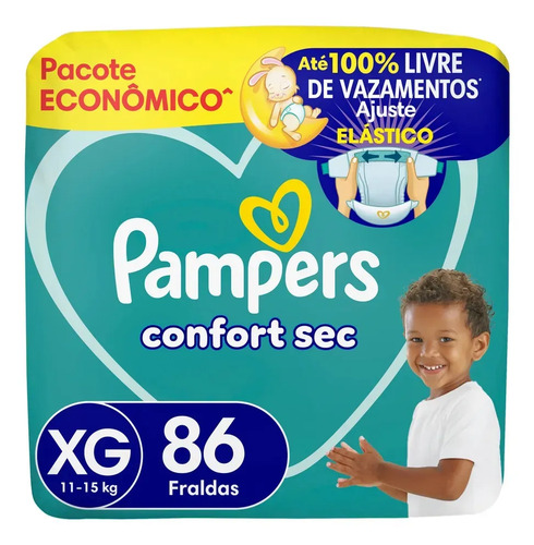 Fralda Confort Sec Tamanho XG 86 Unidades Pampers