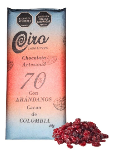 Chocolate Al 70% Con Arándanos 